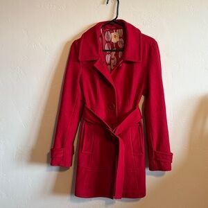 Tulle Vibrant Red Pea Coat for Women